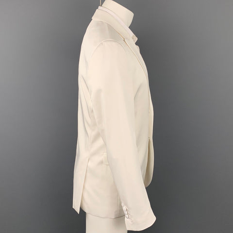 NEIL BARRETT Size 40 White Tencel Blend Peak Lapel Sport Coat