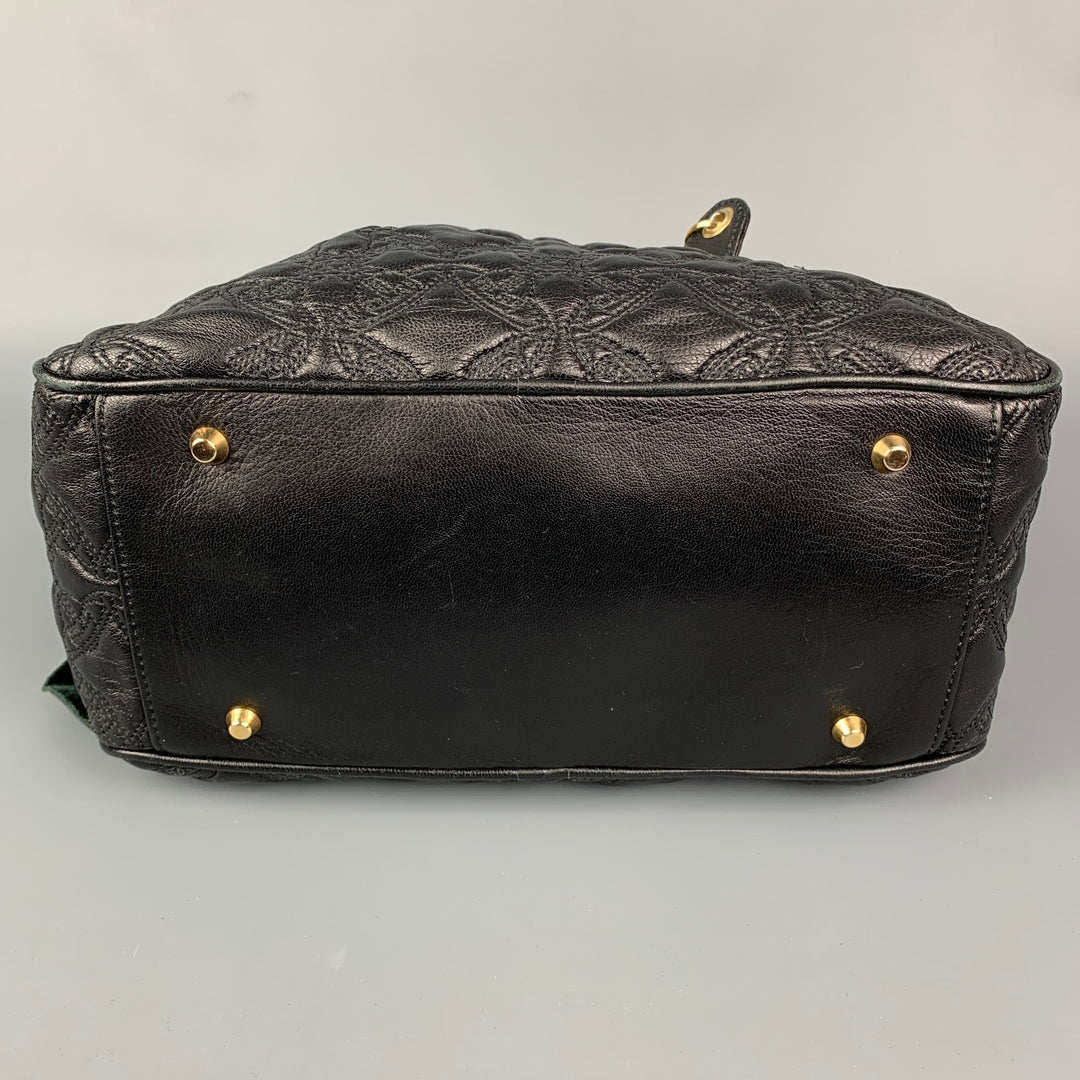 VIVIENNE WESTWOOD Coventry Black & Gold Quilted Leather Asymmetrical Handbag