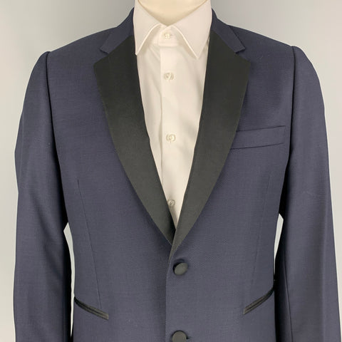 PAUL SMITH Soho Fit Size 42 Regular Navy & Black Wool Notch Lapel Sport Coat