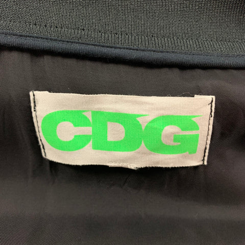 COMME des GARCONS Size XL Black Green Cupro Bomber Jacket