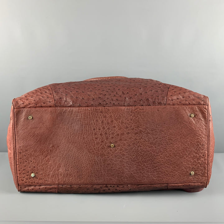 VINTAGE Burgundy Textured Ostrich Leather Carry-On Bags