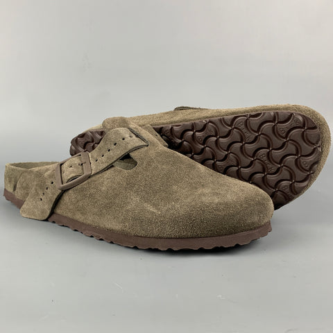 RICK OWENS x Birkenstock Size 11 Grey Suede Slip On Sandals