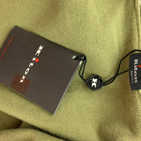 KITON Size L Green Cashmere / Silk V-Neck Cardigan