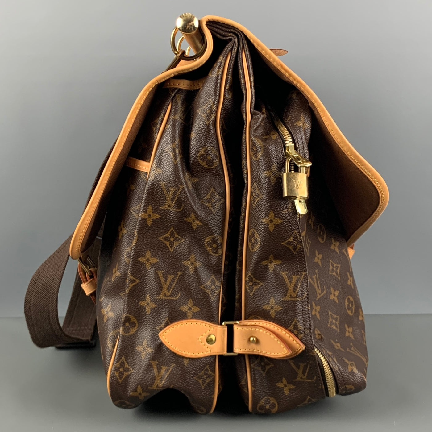 LOUIS VUITTON Brown Beige Monogram Coated Canvas Carry-On Bags