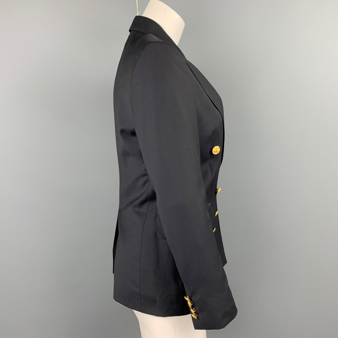 BROOKS BROTHERS by LORO PIANA Size 2 Navy Wool Double Breasted Jacket