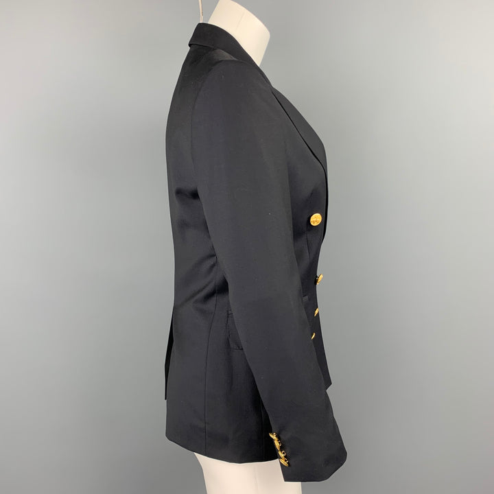 BROOKS BROTHERS par LORO PIANA Taille 2 Veste à double boutonnage en laine marine