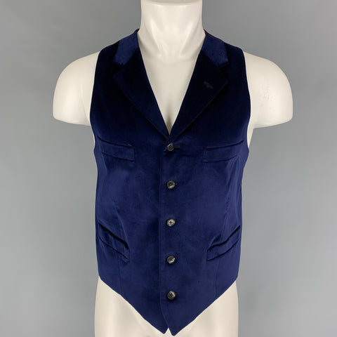 DUCHAMP Size 38 Dark Purple Cotton Buttoned Vest