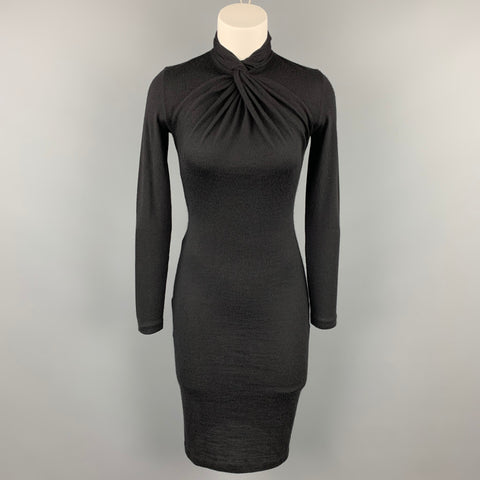 RALPH LAUREN Taille S Robe col montant en cachemire tricoté noir