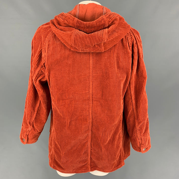 POST O'ALLS x BATTENWEAR Size L Orange Corduroy Cotton Hooded Coat