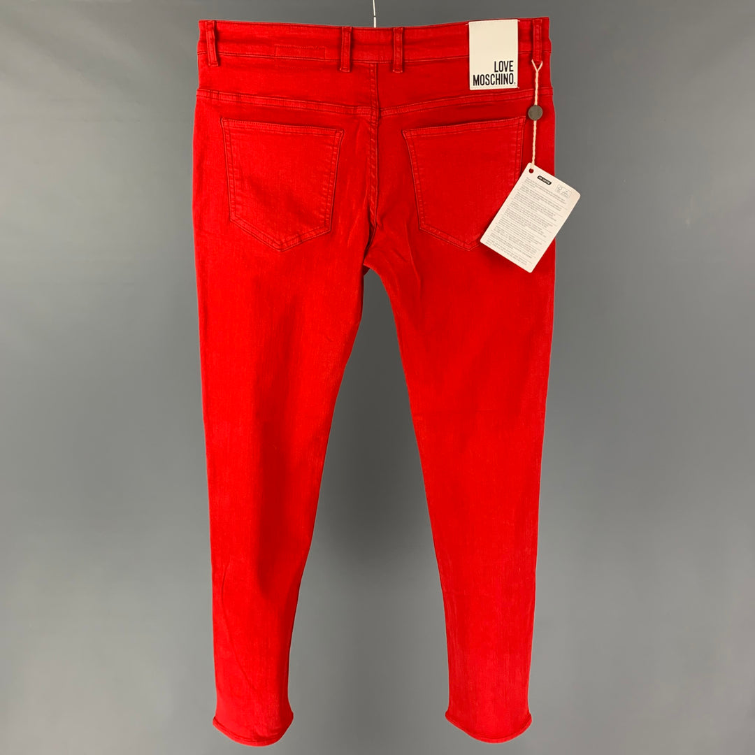 LOVE MOSCHINO Size 31 Red Cotton Skinny Jeans
