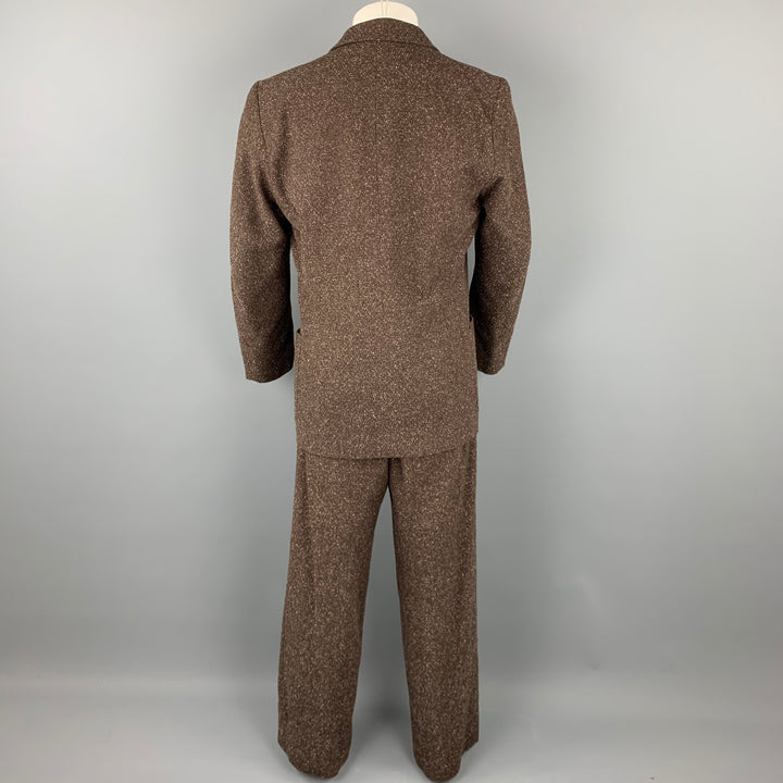 LAT NAYLOR Size S Brown Heather Polyester Blend Notch Lapel Suit