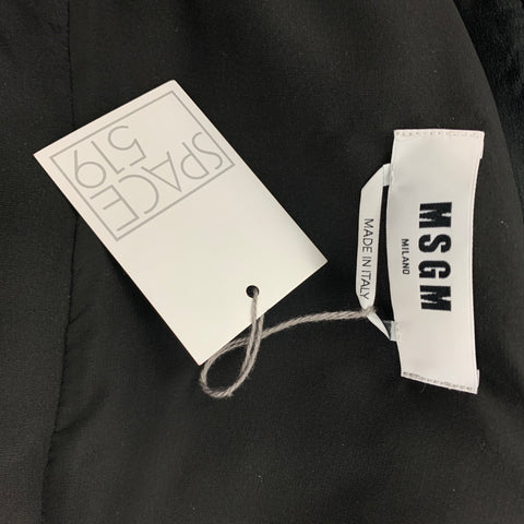 MSGM Size S Black Polyester Sequined Ruffle Shirt
