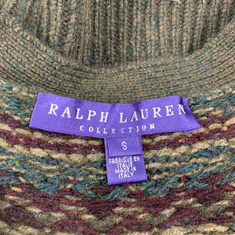 RALPH LAUREN Collection Size S Olive & Burgundy Wool / Cashmere Vest