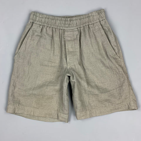 STEVEN ALAN Size XS Slate Linen Elastic Waistband Shorts