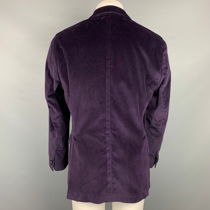BOGLIOLI Taille 42 Manteau de sport en coton velours violet et noir régulier
