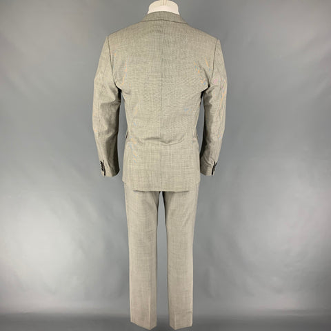 DSQUARED2 Taille 40 Costume à Revers en Laine Pied-de-Poule Noir Blanc
