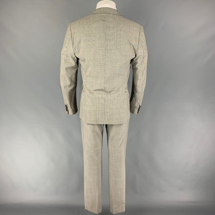 DSQUARED2 Taille 40 Costume à Revers en Laine Pied-de-Poule Noir Blanc