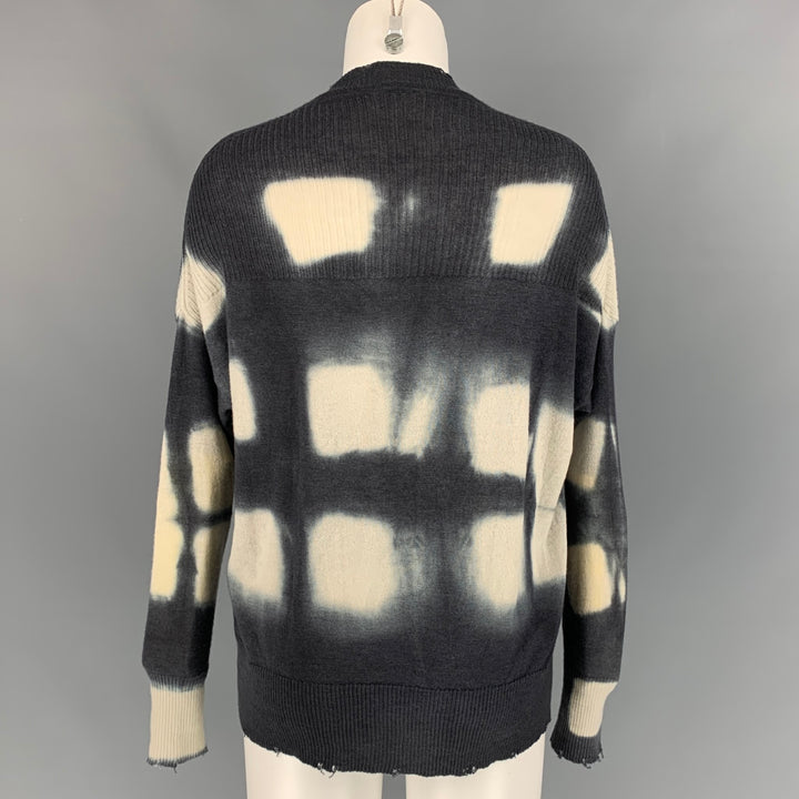 PRIVE' 45 Size S Grey & Cream Tie Dye Knitted Cashmere Cardigan