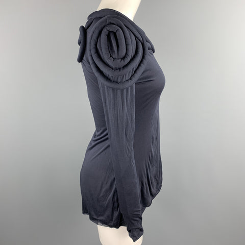 YIGAL AZROUEL Size S Navy Jersey Applique Viscose Pullover