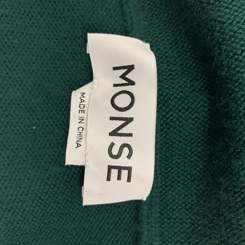 MONSE Taille XS Vert Tricoté Laine Mérinos Dos Ouvert Dos Nu Long Cardigan