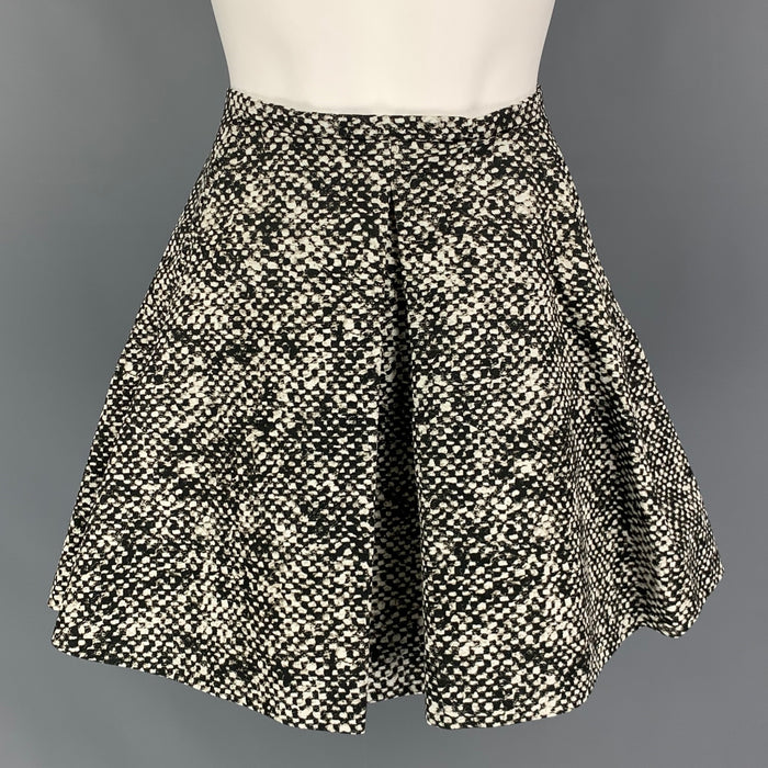 ROBERTO CAVALLI Size 2 Brown Cream Cotton Abstract Circle Skirt