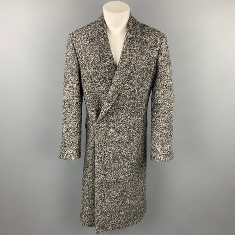PAUL SMITH Size M Grey Heather Wool Blend Notch Lapel Double Breasted Coat
