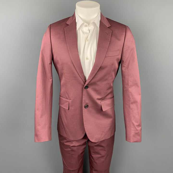 PAUL SMITH Size 38 Mauve Cotton Notch Lapel Suit