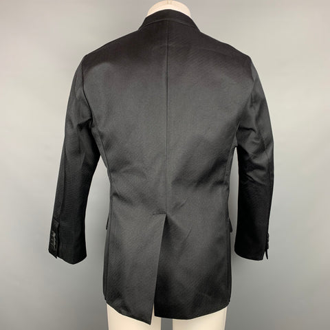 DOLCE & GABBANA Size 42 Black Silk Blend Notch Lapel Sport Coat