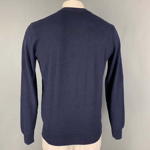 KITON Size L Navy Cashmere Silk V-Neck Cardigan