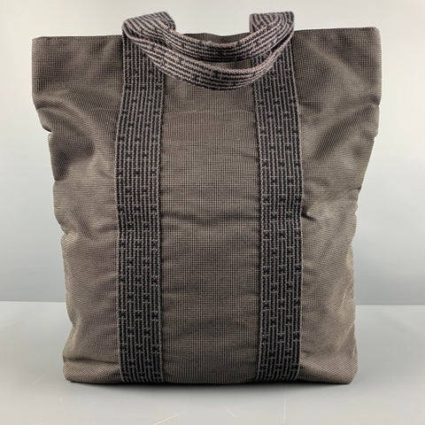 HERMES Black Taupe Nailhead Polyamide Blend Bags