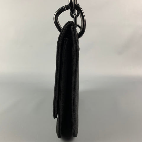 PRADA Black Fabric Acetate Chain Shoulder Bag Handbag