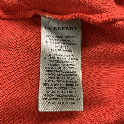 BURBERRY LONDON Size M Red Cotton Blend Polo