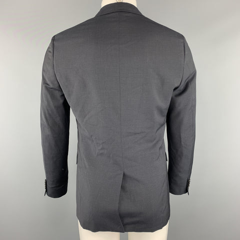 THEORY Wellar Size 38 Regular Grid Navy Wool Sport Coat