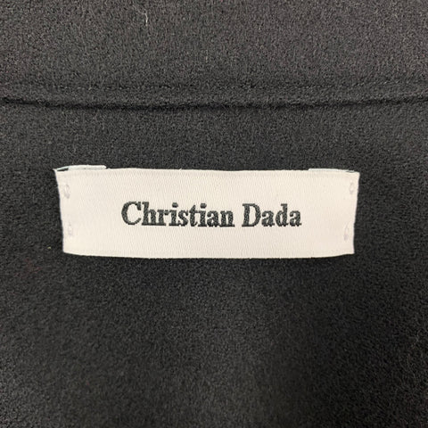 CHRISTIAN DADA Taille XS Robe à boutons-pression brodés en laine multicolore noire