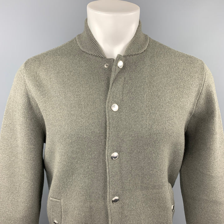 BRUNELLO CUCINELLI  Size 38 Moss Green Wool Blend Jacket