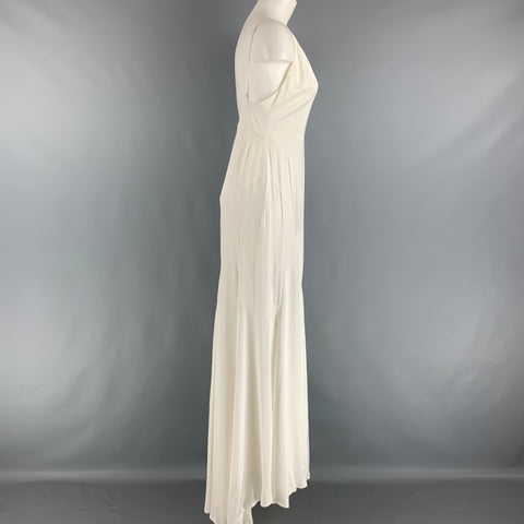 ASOS Size 6 Cream Viscose Spaghetti Straps Long Dress