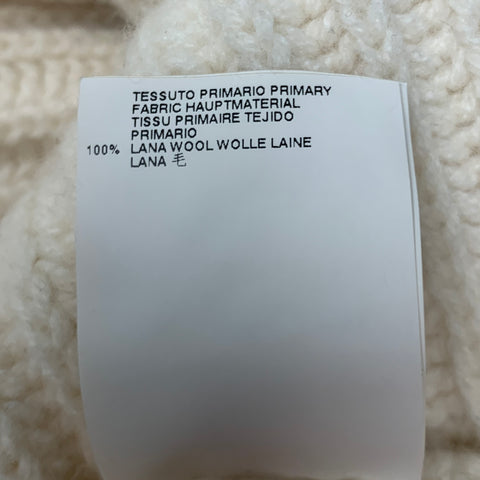 MAISON MARTIN MARGIELA Size M Cream Knit Wool Shawl Collar Cardigan