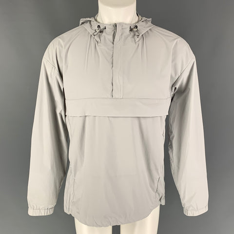 THEORY Size S Light Gray Nylon Blend Pop-Over Jacket