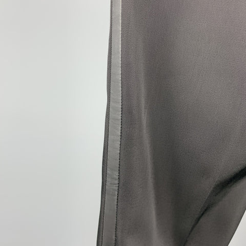 CALVIN KLEIN COLLECTION Size 32 Black Wool Tuxedo Dress Pants