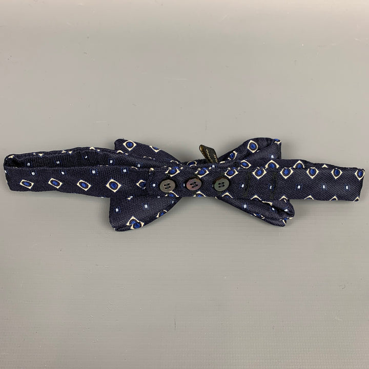 ERMENEGILDO ZEGNA Navy Diamond Silk Bow Tie