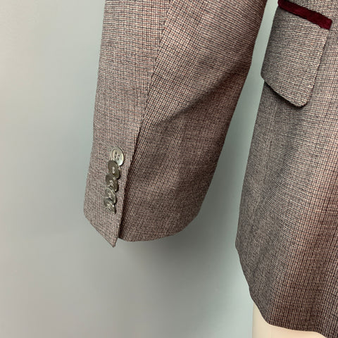 PAUL SMITH The Byard Size 40 Grey Houndstooth Virgin Wool Notch Lapel Sport Coat