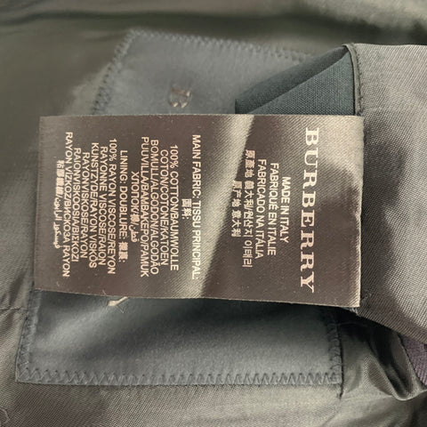 BURBERRY PRORSUM Pre-Fall 2013 Size 38 Navy Coated Cotton Coat
