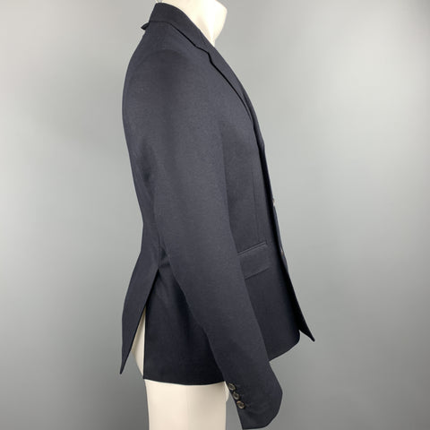 BLACK FLEECE Size 38 Navy Wool Double Breasted Notch Lapel Sport Coat