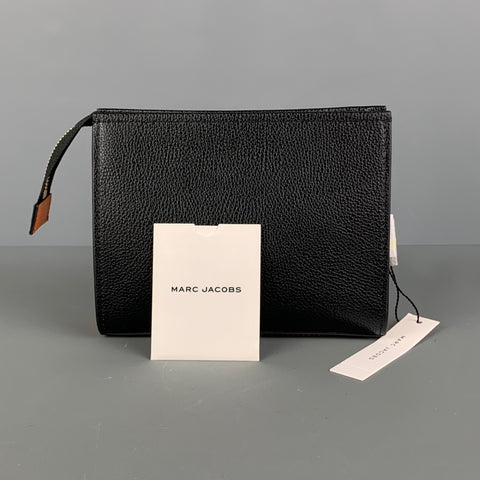 MARC JACOBS Black Tan Color Block Leather Clutch