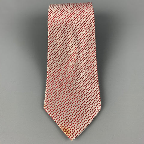 CHARVET Red Silver Dots Silk Tie