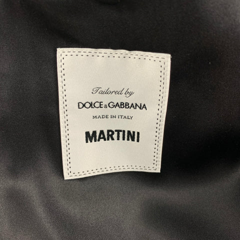 DOLCE & GABBANA Martini Size 40 Regular Black White Dots Silk Polyester 3 Piece Tuxedo Suit