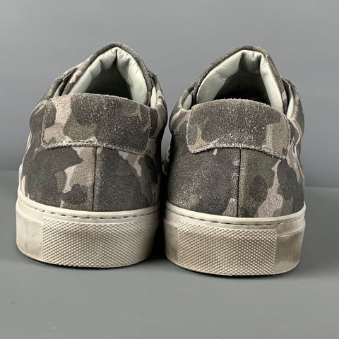 COMMON PROJECTS Size 10 Grey Camouflage Suede Low Top Achilles Sneakers