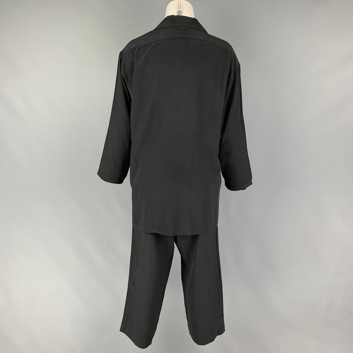 OLIVIA VON HALLE Size S Black Short Sleeve 2 Piece Pajama Set