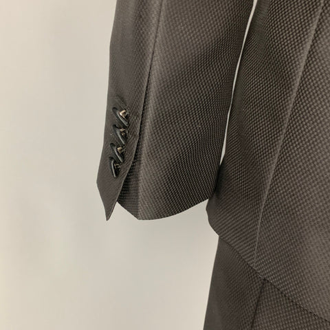 DOLCE & GABBANA Sicilia Size 42 Short Black Woven Wool Shawl Collar Tuxedo 3 Piece Suit