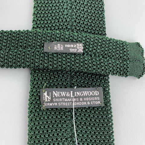 NEW & LINGWOOD Forest Green Silk Textured Knit Tie
